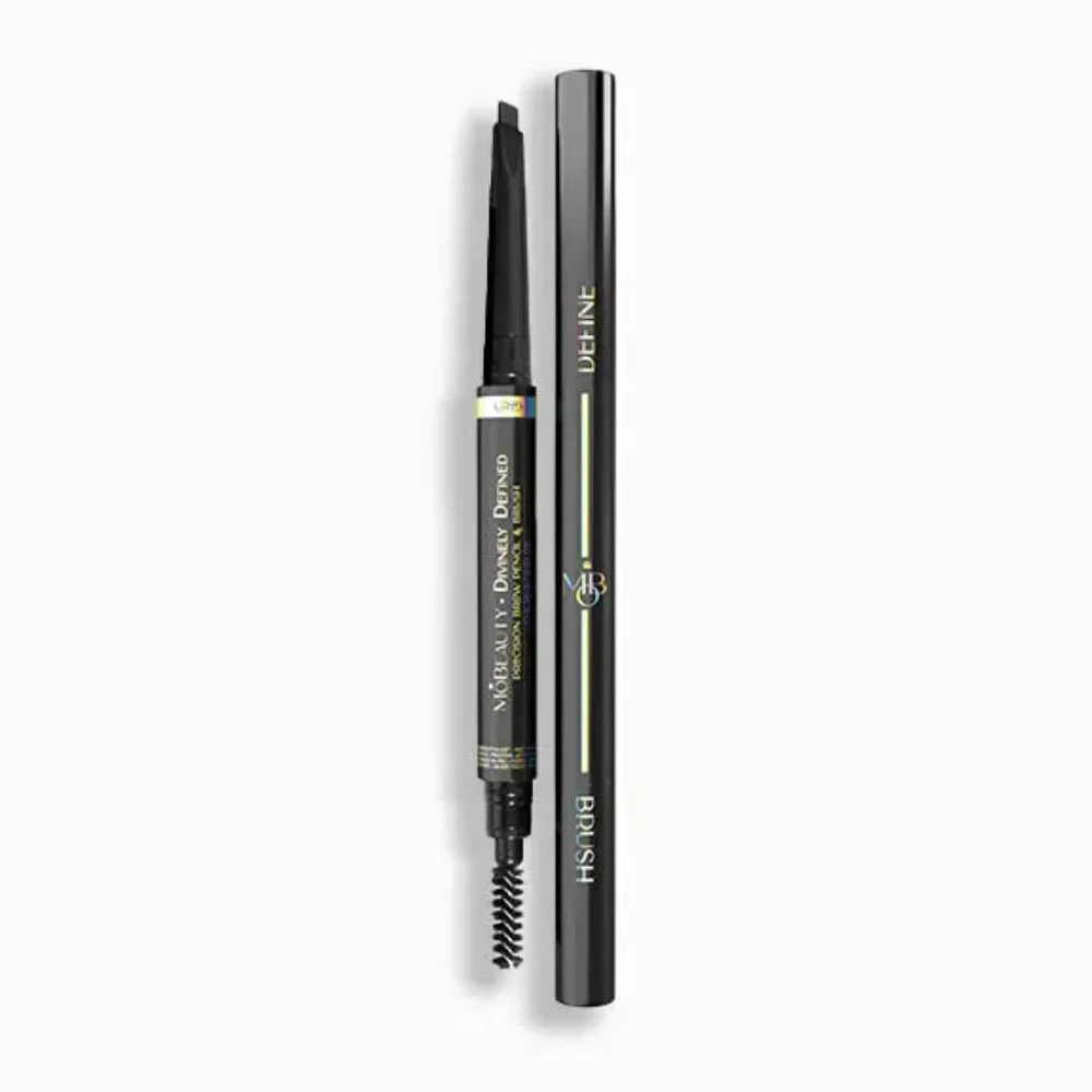 MO BEAUTY Divinely Defined – Precision Brow Pencil & Brush (BLACK)‎ NEW & SEALED